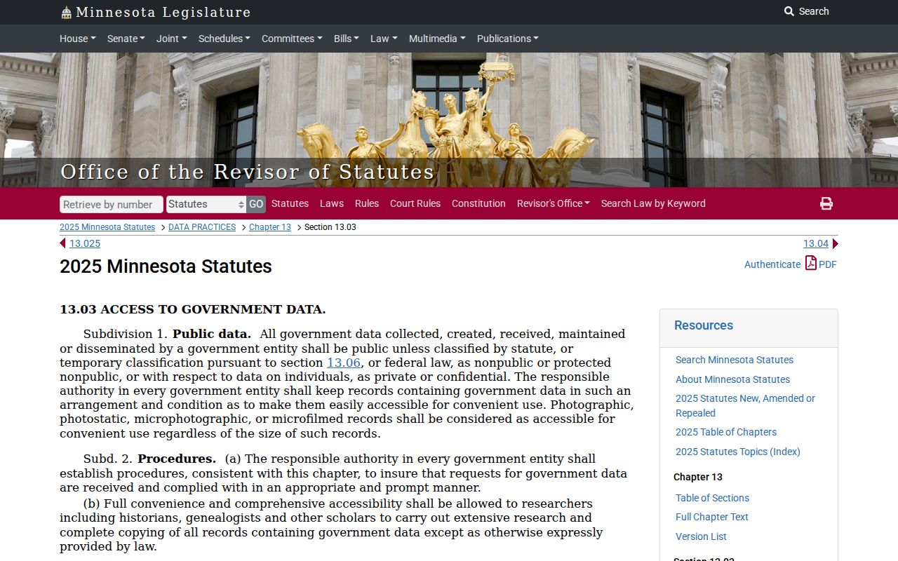 Minnetonka residents directory public data access law