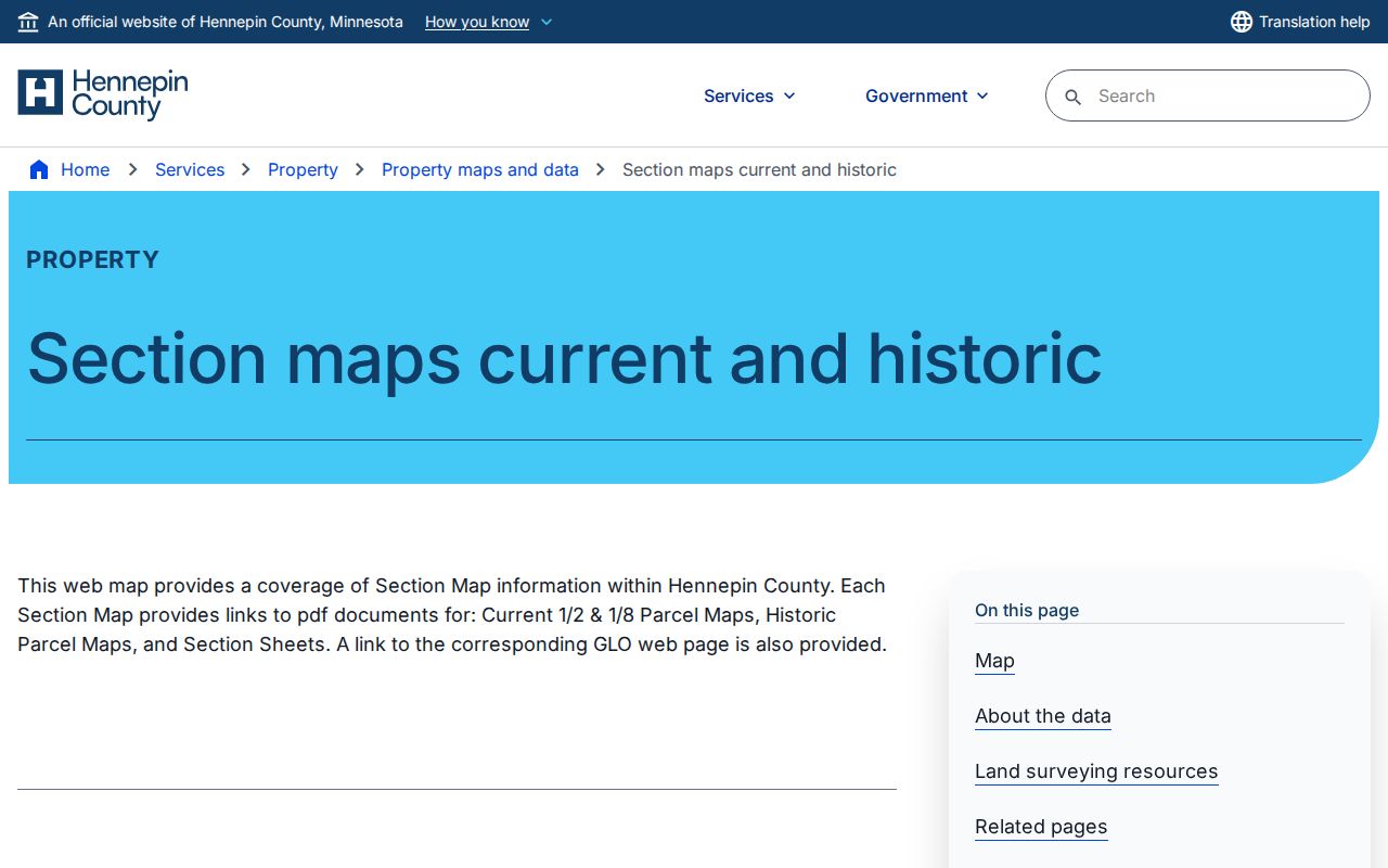 Minnetonka previous residents Hennepin current and historic property section maps