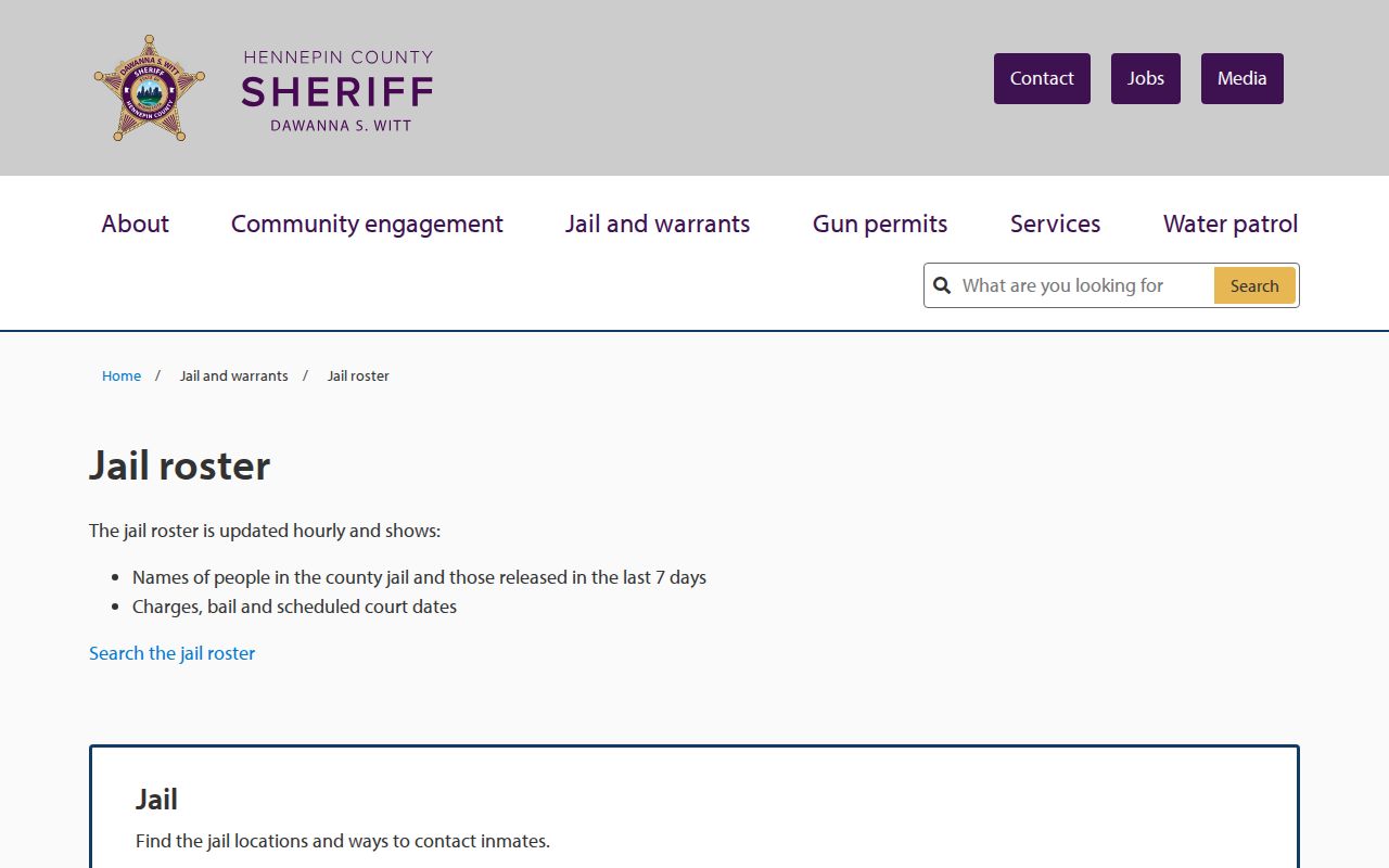 Minnetonka resident lookup Hennepin jail roster access