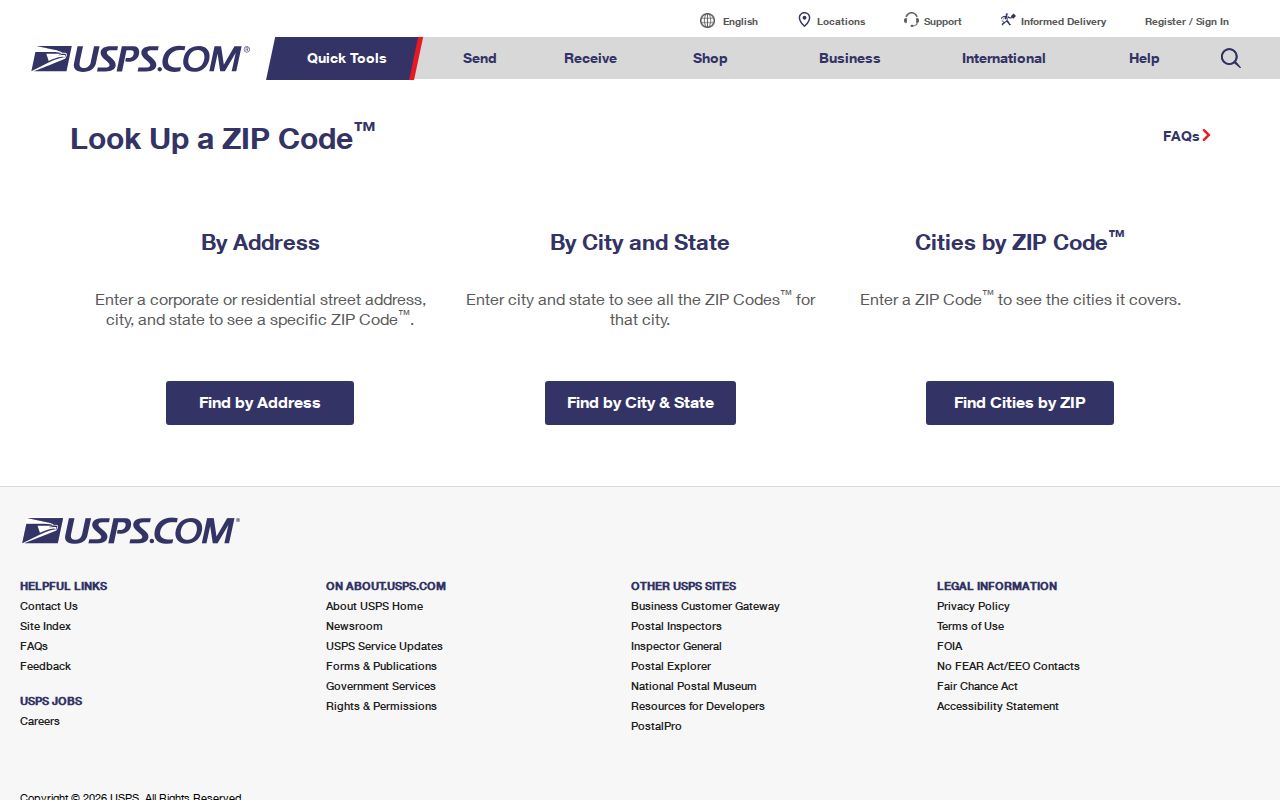 Minnetonka ZIP code directory research using USPS ZIP Lookup tabs